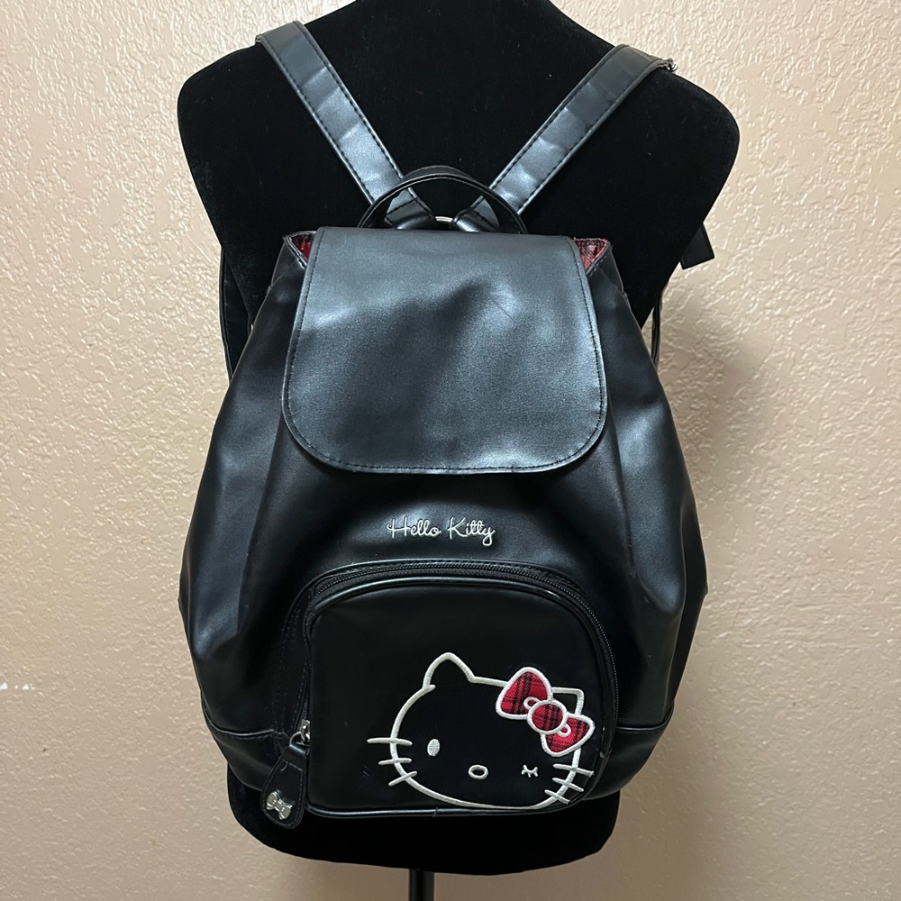 Hello Kitty By Sanrio black faux leather vintage black backpack